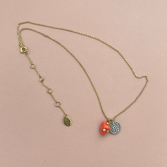 Juicy Couture Orange Skull Charm Gold Necklace - Picture 2 of 7